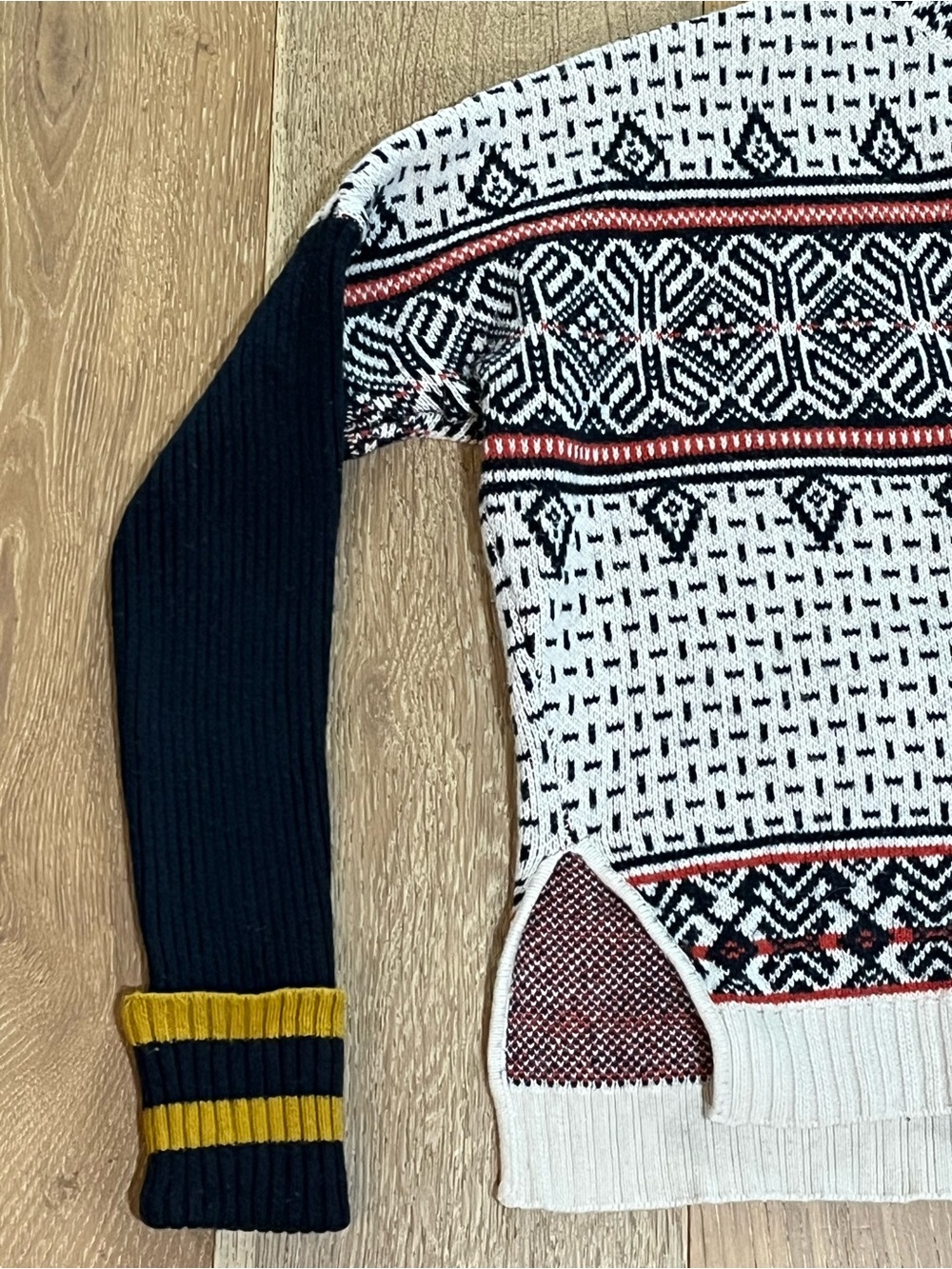 Maeve Anthropologie Fair Isle Mock Neck Sweater Multicolor Knit Pullover Sz S - Picture 7 of 14